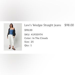 Womens Wedgie Straight Levi’s 25 Worn Twice